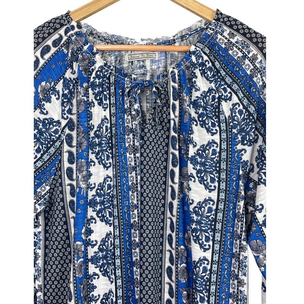 BEHIND THE SEAMS PAISLEY PRINT BOHO PEASANT TUNIC - Picture 2 of 9